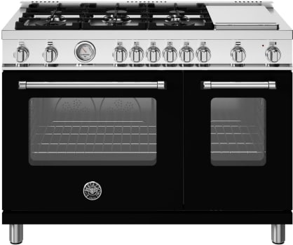 Bertazzoni Master Series MAS486GGASNEV - 48 Inch Freestanding Gas Range with 6 Sealed Burners in Front View