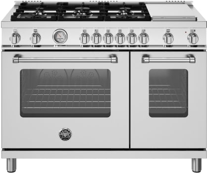 Bertazzoni Master Series MAS486GGASXV - 48 Inch Freestanding Gas Range with 6 Sealed Burners in Front View