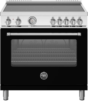 Bertazzoni Master Series MAS365INMNEV - 36 Inch Freestanding Induction Range with 5 Elements in Front View