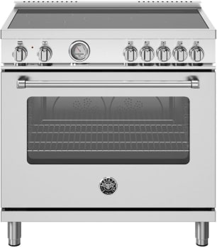 Bertazzoni Master Series MAS365INMXV - 36 Inch Freestanding Induction Range with 5 Elements in Front View