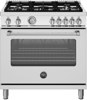 Bertazzoni Master Series MAS365GASXV - 36 Inch Freestanding Gas Range with 5 Sealed Burners in Front View