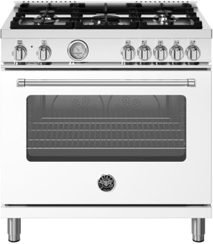 Bertazzoni Master Series MAS365DFMBIVLP - 36 Inch Freestanding Dual Fuel Range with 5 Sealed Burners