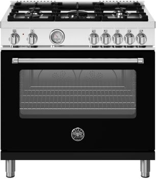 Bertazzoni Master Series MAS365DFMNEV - 36 Inch Freestanding Dual Fuel Range with 5 Sealed Burners