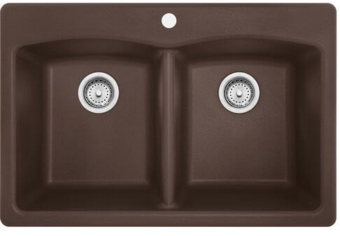 Franke EDDB332291 - 33 Inch Ellipse Dualmount Double Bowl Granite Kitchen Sink with 9 Inch Bowl Dept
