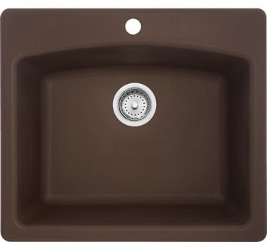 Franke ESDB252291 - 25 Inch Ellipse Dualmount Single Bowl Granite Kitchen Sink with 9 Inch Bowl Depth