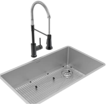 Elkay Crosstown Collection ECTRU30179RTFBC - 18 1/2 Inch Single Bowl Undermount Sink & Faucet Kit