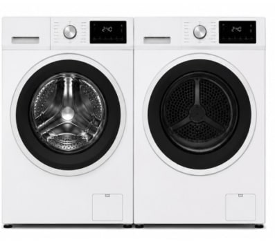 Element ETWADRGBW4527 - Side-by-Side Washer & Dryer Set with Front Load Washer and Gas Dryer in White