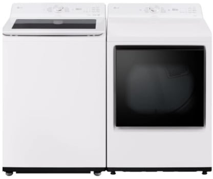 LG LGWADRECW8200 - Side-by-Side Washer & Dryer Set with Smart Top Load Washer and Smart Electric Dryer in White