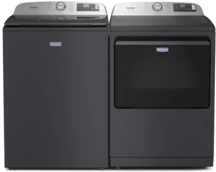 Maytag MGWADRERF7205 - Side-by-Side Washer & Dryer Set with Top Load Washer and Electric Dryer in Midnight Steel
