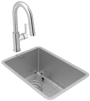 Elkay Crosstown Collection ECTRU12179TFCBC - 18 1/2 Inch Single Bowl Undermount Bar Sink & Faucet Kit