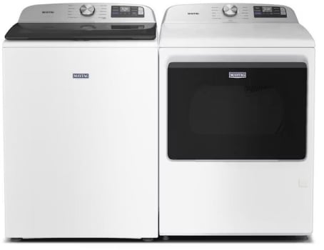 Maytag MGWADRERW6205 - Side-by-Side Washer & Dryer Set with Top Load Washer and Electric Dryer in White