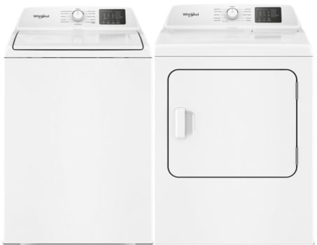 Whirlpool WHWADRELSW4105 - Side-by-Side Washer & Dryer Set with Top Load Washer & Electric Dryer in White