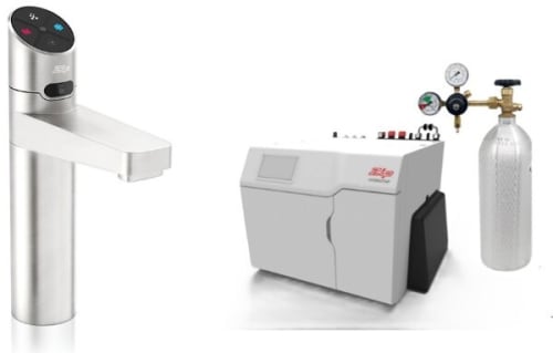 Zip ELITEPLUSBCS240VCH - HydroTap Boiling, Chilled, Sparkling for Large Commercial - Kitted Base Module with 5 lb CO2 and Regulator with Elite Plus Tap - Bright Chrome