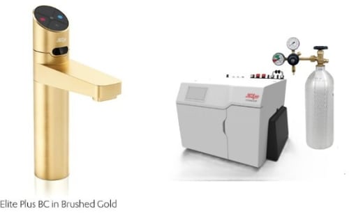 Zip ELITEPLUSBCS240VBG - HydroTap Boiling, Chilled, Sparkling for Large Commercial - Kitted Base Module with 5 lb CO2 and Regulator with Elite Plus Tap - Brushed Gold