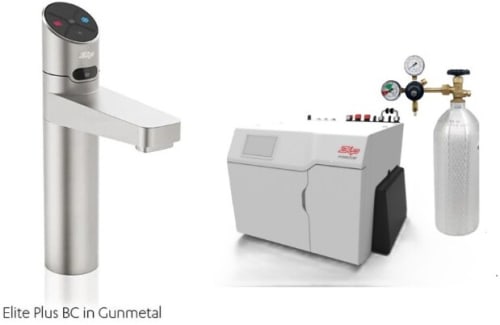 Zip ELITEPLUSBCS240VGM - HydroTap Boiling, Chilled, Sparkling for Large Commercial - Kitted Base Module with 5 lb CO2 and Regulator with Elite Plus Tap - Gunmetal