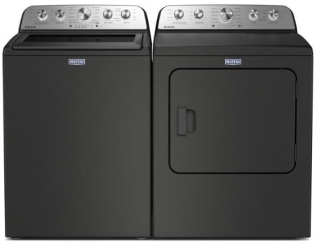 Maytag MGWADRERU5605 - Side-by-Side Washer & Dryer Set with Top Load Washer and Electric Dryer in Volcano Black