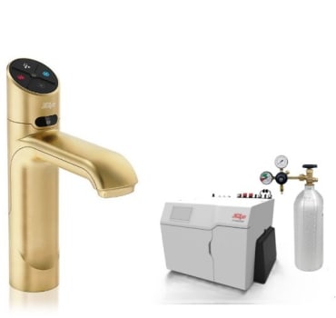 Zip CLASSICPLUSBCS240VBG - HydroTap Boiling, Chilled, Sparkling for Large Commercial - Kitted Base Module with 5 lb CO2 and Regulator with Classic Plus Tap - Brushed Gold