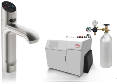Zip CLASSICPLUSBCS240VGM - HydroTap Boiling, Chilled, Sparkling for Large Commercial - Kitted Base Module with 5 lb CO2 and Regulator with Classic Plus Tap - Gunmetal
