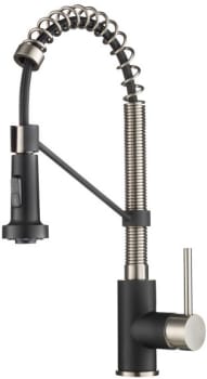 Kraus Bolden Series KPF1610SFSMB - Commercial Style 2-Function Single Handle Pull Down Kitchen Faucet in Spot-Free Stainless Steel / Matte Black