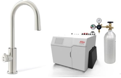 Zip ARCPLUSBCS240VBN - HydroTap Boiling, Chilled, Sparkling for Large Commercial - Kitted Base Module with 5 lb CO2 and Regulator with Arc Plus Tap - Brushed Nickel