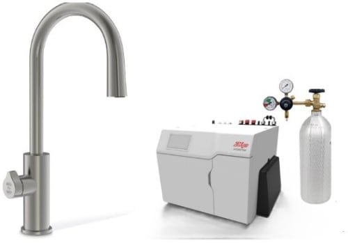 Zip ARCPLUSBCS240VGM - HydroTap Boiling, Chilled, Sparkling for Large Commercial - Kitted Base Module with 5 lb CO2 and Regulator with Arc Plus Tap - Gunmetal
