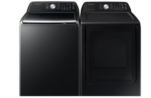 Samsung SAWADREAV35002 - Side by Side Washer & Dryer Set with Top Load Washer and Electric Dryer in Brushed Black