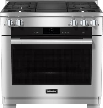 Miele HR19353GDFGRCTS - 36" Dual Fuel (4 Burner/Grill) Range