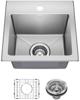 Kraus KHT63115 - 15 Inch Drop In/ Top Mount Single Bowl Kitchen Sink