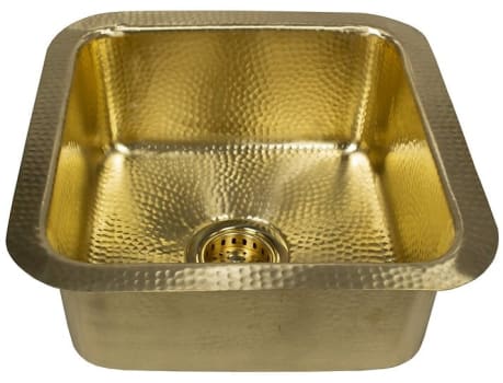 Nantucket Sinks Brightwork Home Collection SQRB7MF - Unlacquered Hammered Brass Square Dual-Mount Bar Sink