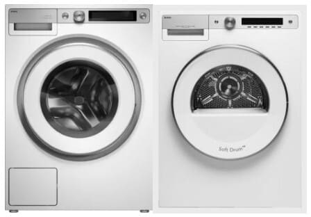 ASKO ASWADRELW7XL - Side by Side Washer & Dryer Set with Front Load Smart Washer & Electric Dryer in White