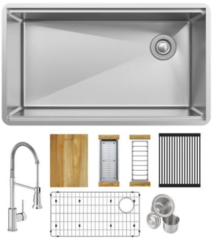 Elkay Crosstown Collection ECTRU24179RTFCC - 18 1/2 Single Bowl Undermount Sink & Faucet Kit