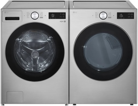 LG LGWADREHVA5800 - Side-by-Side Washer & Dryer Set with Front Load Washer & Electric Dryer in Graphite Steel