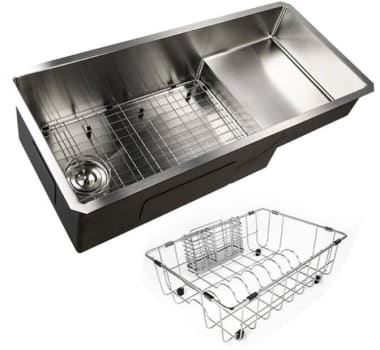 Nantucket Sinks Great Point Collection STEPPE3918 - 39 Inch Undermount Stainless Steel Kitchen Sink