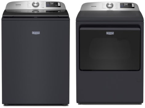 Maytag MGWADRERF6205 - Side-by-Side Washer & Dryer Set with Top Load Washer and Electric Dryer in Midnight Steel