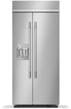 KitchenAid 20.8 Cu. Ft. 36" Built-In Side-By-Side Refrigerator Features Exterior Water & Ice Dispenser w/ Measured Fill in Stainless Steel KBSD736SPS on Fridge.com