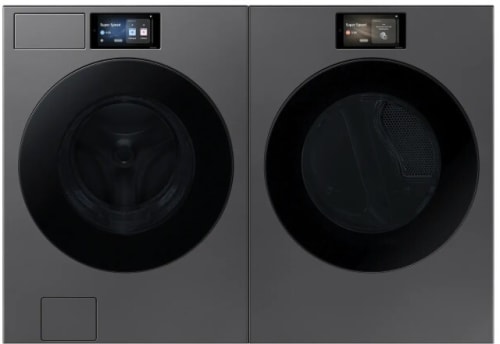 Samsung BESPOKE SAWADRGADS53 - Side-by-Side Washer & Dryer Set with Front Load Washer and Gas Dryer in Dark Steel