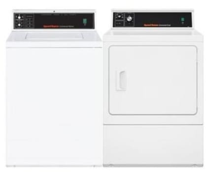 Speed Queen SPWADRGW01115T2 - Side-by-Side Washer & Dryer Set with Top Load Washer & Gas Dryer in White