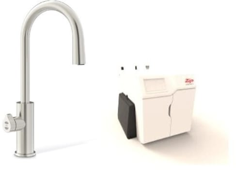 Zip ARCPLUSCS240VBN - HydroTap Chilled, Sparkling for Large Commercial - Kitted Base Module with 5 lb CO2 and Regulator with Arc Plus Tap - Brushed Nickel