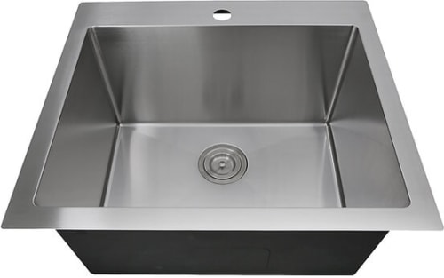 Nantucket Sinks Pro Series SR25221216 - 25 Inch Dualmount Single Bowl Kitchen Sink with 16 Gauge Stainless Steel