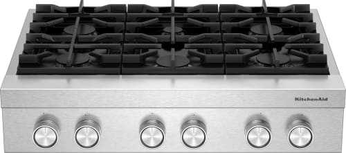 KitchenAid Commercial-Style KCGK936TSS - 36-inch 6-Burner Gas Commercial-Style Rangetop
