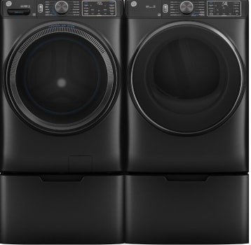 GE GEWADREVDS655SP3 - Side by Side Washer & Dryer Set on Risers
