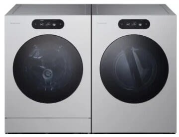 LG LGWADRGS9001 - Side-by-Side Washer & Dryer Set with Smart Front Load Washer and Gas Dryer in Platinum Steel