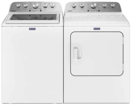 Maytag MGWADREPW5435 - Side-by-Side Washer & Dryer Set with Top Load Washer and Electric Dryer in White