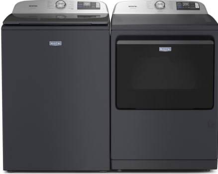 Maytag MGWADRERF7200 - Side-by-Side Washer & Dryer Set with Top Load Washer and Electric Dryer in Midnight Steel