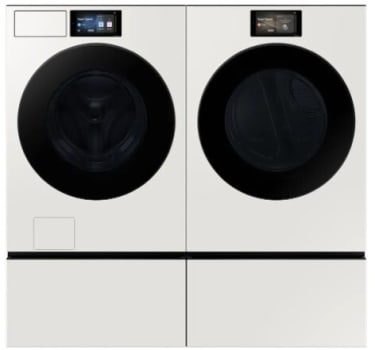 Samsung BESPOKE SAWADRGADY531 - Side-by-Side Washer & Dryer Set on Pedestals with Front Load Washer and Gas Dryer in Ivory