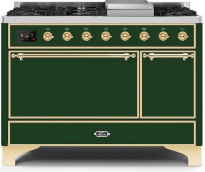 Ilve Majestic Collection UM12FDQNS3EGG - Freestanding Dual Fuel Range Black