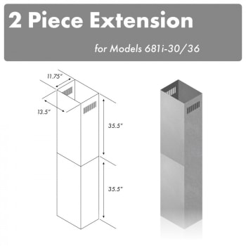 ZLINE 2PCEXT681I3036 - 71 In. Extended Chimney