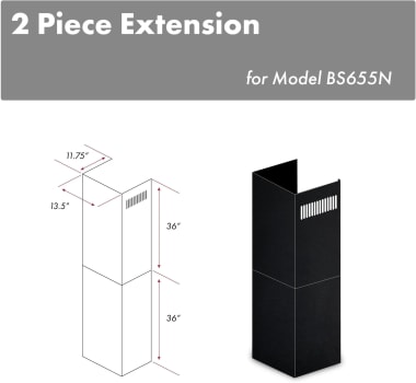 ZLINE 2PCEXTBS655N 2 Pcs. 36 Inch Chimney Extensions