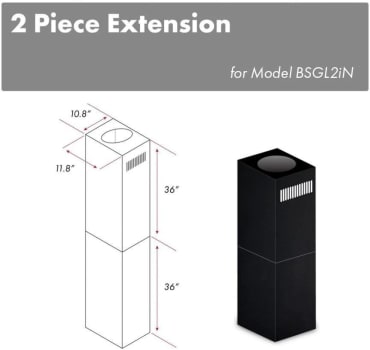 ZLINE 2PCEXTBSGL2IN - Chimney Extension - 2pc