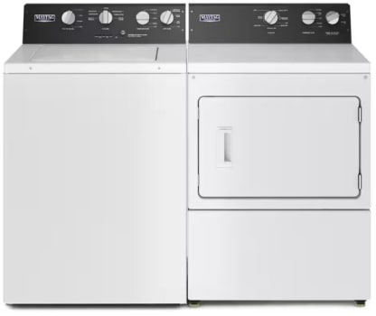 Maytag MGWADREGW585 - Side-by-Side Washer & Dryer Set with Top Load Washer and Electric Dryer in White
